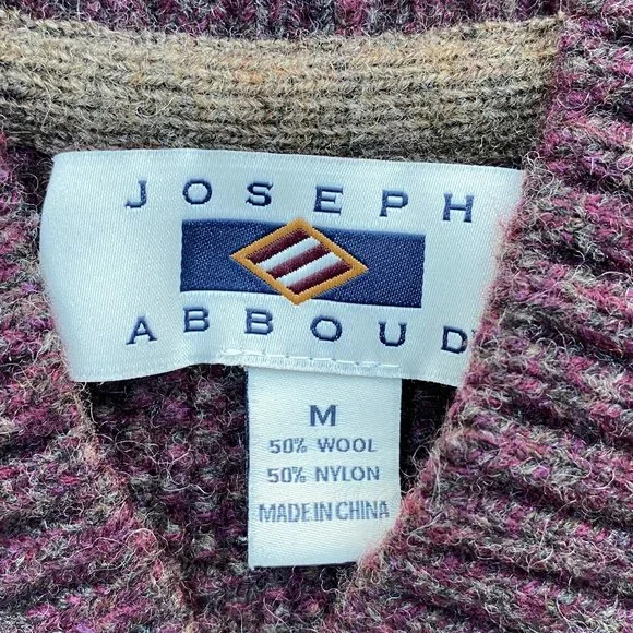 Joseph Abboud Wool Cable Knit Grandpa Sweater Preppy Old Money Fisherman-M - Picture 9 of 11